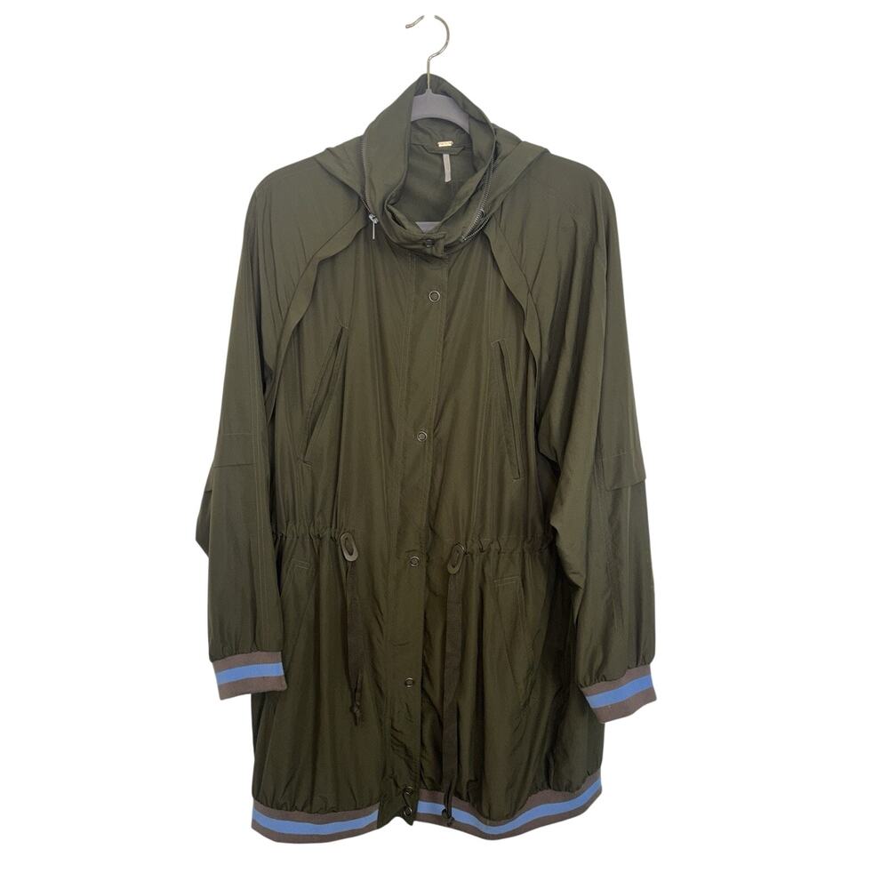 Free People Wind Swept Hooded Anorak Parka Utility Jacket Medium Windbreaker - Picture 2 of 9